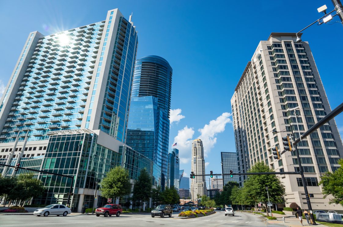 Atlanta office towers in a submarket compared during a commercial lease renewal analysis