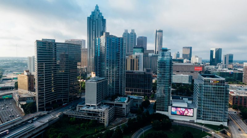 Downtown Atlanta skyline representing commercial properties managed by Swartz Co
