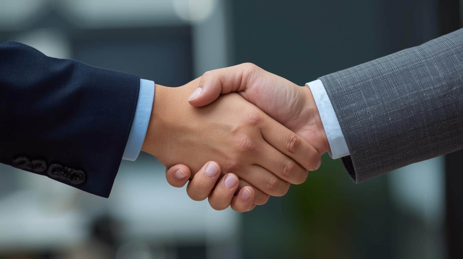 commercial real estate agent shaking someones hand just show their hands